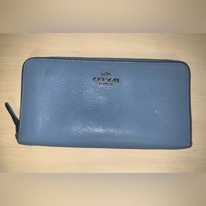 Coach Pebbled Leather Light Blue